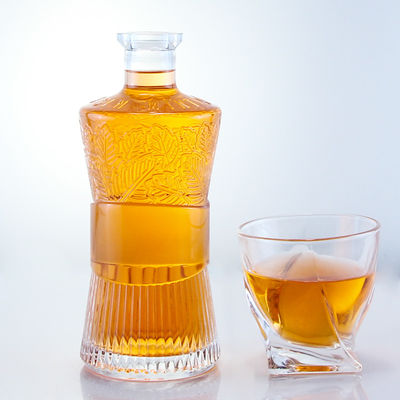 Botella de vidrio transparente de 750ml 1000ml para Gin Rum Vodka Whisky personalizado