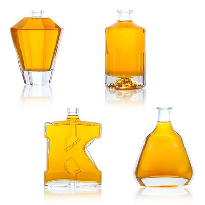 Otras bebidas 500 ml '700 ml Botella de vidrio de 750 ml para tequila Gin Ron Whiskey Vodka