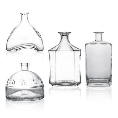 Cuello de vidrio 500ml 700ml 750ml 780ml Gin Rum Whiskey Tequila Botella de alcohol para corcho