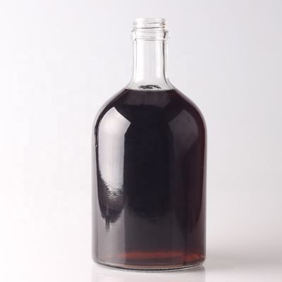 Botella redonda de vidrio personalizada 500ml 750ml con tapa de corcho y logotipo personalizado
