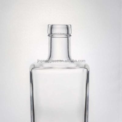 Collar de vidrio Gin Cuadrado Whiskey Rum Vino Vodka Botella 750 ml con corcho sintético
