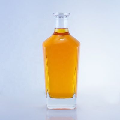 Botella de vidrio de licor de 750 ml con barniz claro para whisky líquido único vodka ron tequila