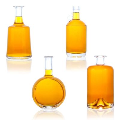 70cl 75cl botellas de vidrio transparente de diseño personalizado para tequila vodka whisky en Shandong