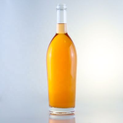 Embalaje de botellas de vidrio de 750 ml de brandy o whisky con diseño único y superficie de grabado ácido