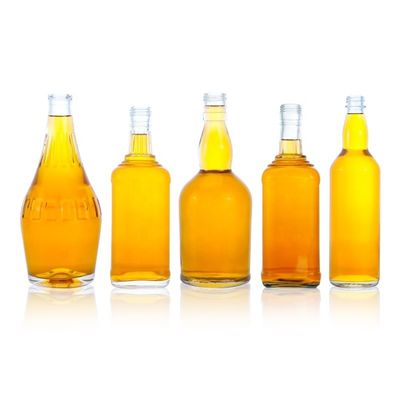 Botella de vidrio de corcho tipo tapa 70cl 75cl botella de diseño clásico para Shandong forma redonda