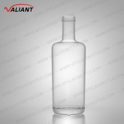 Cerveza Gin Rum Botella de vidrio de sílex personalizado Impresión en pantalla con tapa de corcho