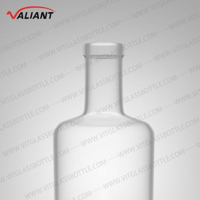 Cerveza Gin Rum Botella de vidrio de sílex personalizado Impresión en pantalla con tapa de corcho