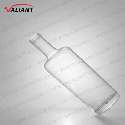 Cerveza Gin Rum Botella de vidrio de sílex personalizado Impresión en pantalla con tapa de corcho