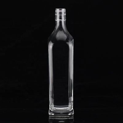 Botella de vidrio cuadrada de 500 ml de aceite de oliva virgen extra con manipulación de superficie personalizada