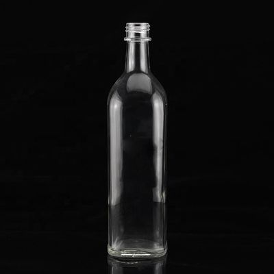 Botella de vidrio cuadrada de 500 ml de aceite de oliva virgen extra con manipulación de superficie personalizada