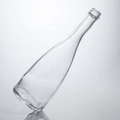 Logotipo personalizado Unico Fondo Floral Super Flint Cuello Largo Botella de vidrio de 750 ml para corcho de ginebra