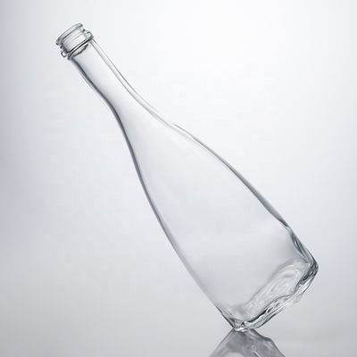 Logotipo personalizado Unico Fondo Floral Super Flint Cuello Largo Botella de vidrio de 750 ml para corcho de ginebra