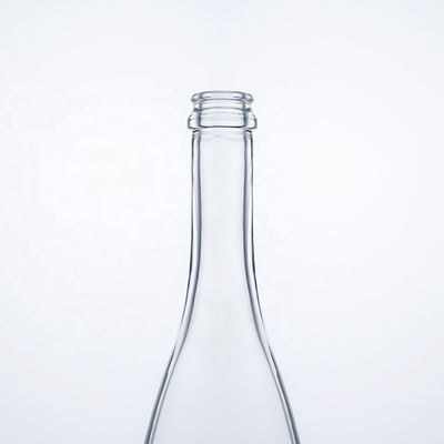 Logotipo personalizado Unico Fondo Floral Super Flint Cuello Largo Botella de vidrio de 750 ml para corcho de ginebra
