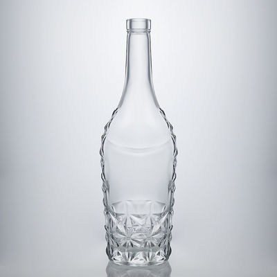 Forma personalizada 750 ml Impresión de seda cromada y pulida Vino espumoso Botella de vidrio de champán con etiquetas metálicas