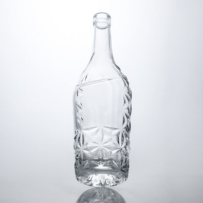 Forma personalizada 750 ml Impresión de seda cromada y pulida Vino espumoso Botella de vidrio de champán con etiquetas metálicas