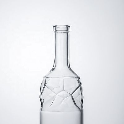 Botellas de vidrio de sílex super transparente de 750 ml para whisky y vino de ginebra con ron