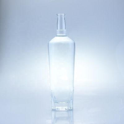 Collar de vidrio Botella de vidrio para bebidas alcohólicas 750 ml con tapón de corcho