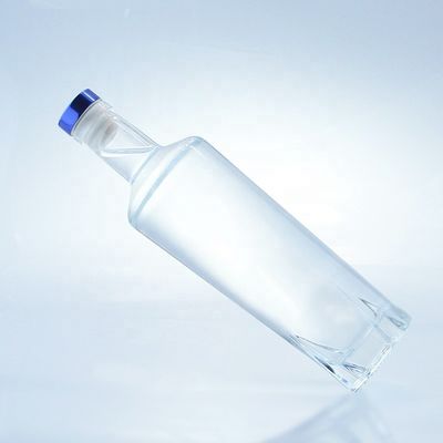 Collar de vidrio Botella de vidrio para bebidas alcohólicas 750 ml con tapón de corcho