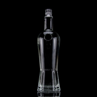 500ml700ml750ml Botella de whisky transparente con diseño único de vidrio de Super Flint