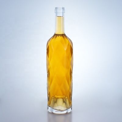 Logotipo del cliente aceptable Botella de vidrio de lujo para vodka whisky tequila ginebra brandy