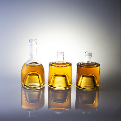 Cuerpo de vidrio último modelo botella de whisky de licor mini con tapa de aluminio 50ml 100ml 200ml