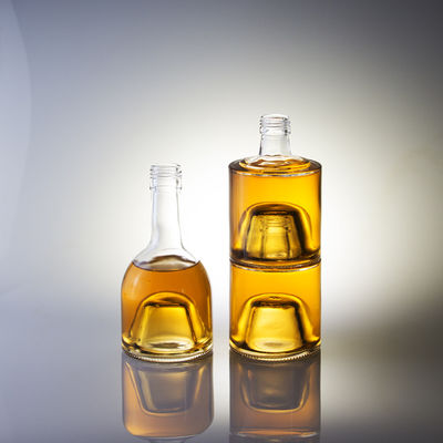 Cuerpo de vidrio último modelo botella de whisky de licor mini con tapa de aluminio 50ml 100ml 200ml
