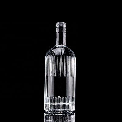 500 ml 700 ml de tapa de tornillo Super Flint vidrio Botella de whisky vacío para el diseño clásico redondo