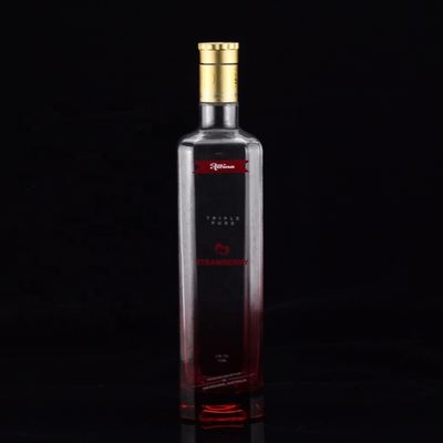 Superficie grabada Botella de vidrio de 750 ml para collar industrial y de vidrio en México Tequila