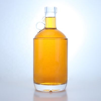 Vidrio Custom Luxury Super Flint 500ml 700ml 750ml Ron Vodka Whiskey Gin Jarrón con corcho de vidrio