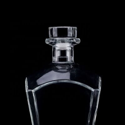 Botella de whisky de vidrio de sílex de 700 ml 750 ml con tapones de corcho