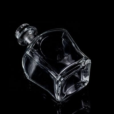 Botella de whisky de vidrio de sílex de 700 ml 750 ml con tapones de corcho
