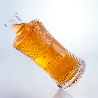 Botella de vidrio transparente de 750ml 1000ml para Gin Rum Vodka Whisky personalizado