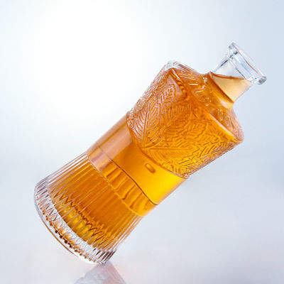 Botella de vidrio transparente de 750ml 1000ml para Gin Rum Vodka Whisky personalizado