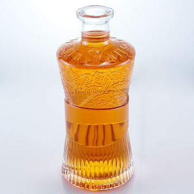 Botella de vidrio transparente de 750ml 1000ml para Gin Rum Vodka Whisky personalizado