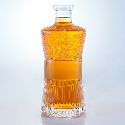 Botella de vidrio transparente de 750ml 1000ml para Gin Rum Vodka Whisky personalizado