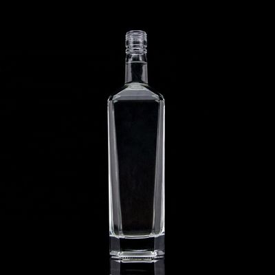 Botella de whisky de vidrio Cuadrada 700 ml Fondo grueso 750 ml 500 ml Botellas de tequila para bebidas espirituosas