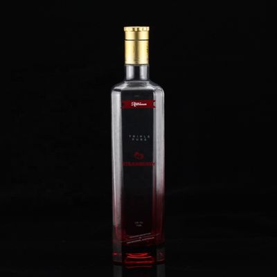 Botella de whisky de vidrio Cuadrada 700 ml Fondo grueso 750 ml 500 ml Botellas de tequila para bebidas espirituosas
