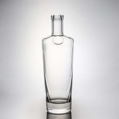 Material base Vidrio personalizado 500 ml 700 ml 750 ml Super Flint Botella de vidrio transparente redonda