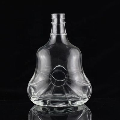 Botellas de vidrio en forma de guitarra de 700 ml con tapa de corcho para whisky de vodka claro o personalizado