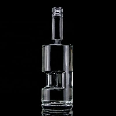 Botellas de vidrio en forma de guitarra de 700 ml con tapa de corcho para whisky de vodka claro o personalizado