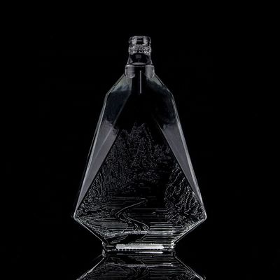 Botellas de vidrio en forma de guitarra de 700 ml con tapa de corcho para whisky de vodka claro o personalizado