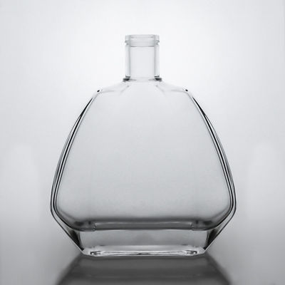 Forma personalizada aceptable Botella de licor de vidrio para brandy Tequila Logotipo personalizado aceptable