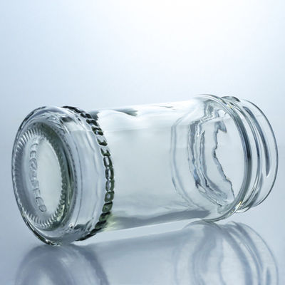Contenedor de alimentos tapa metálica frascos de vidrio transparente de miel para almacenamiento de mermelada de miel personalizada