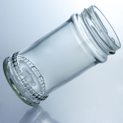 Contenedor de alimentos tapa metálica frascos de vidrio transparente de miel para almacenamiento de mermelada de miel personalizada