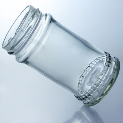 Contenedor de alimentos tapa metálica frascos de vidrio transparente de miel para almacenamiento de mermelada de miel personalizada