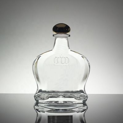 Logotipo Impreso Botella de vidrio Vodka Whisky con tapa de tornillo y forma de granada