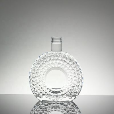 Logotipo Impreso Botella de vidrio Vodka Whisky con tapa de tornillo y forma de granada