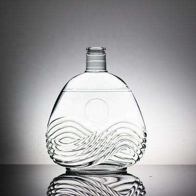 Logotipo Impreso Botella de vidrio Vodka Whisky con tapa de tornillo y forma de granada