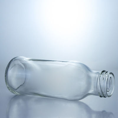 Material del cuerpo Botella de café de jugo de vidrio de vidrio con tapa de tornillo Botella de leche clara 250 ml 500 ml