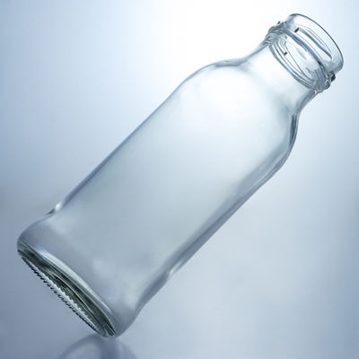 Material del cuerpo Botella de café de jugo de vidrio de vidrio con tapa de tornillo Botella de leche clara 250 ml 500 ml